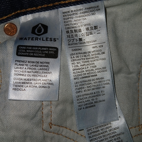 #046 Mens Levi Strauss 501 Original Stretch Blue Jeans Size W/35 L/34 - Picture 9 of 16